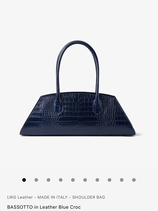 Handbags - Madbag Bassotto Leather Shoulder Bag in Blue Croc